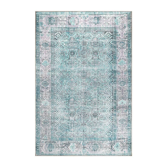 Budget π₯ Miranda Haus Oriental Vintage Medallion Power-Loomed Indoor Area Rug Baby Blue π₯ 10 Budget π₯ Miranda Haus Oriental Vintage Medallion Power-Loomed Indoor Area Rug Baby Blue π₯ - Image 8