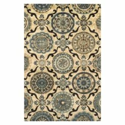 Deals 🤩 Miranda Haus Abner Floral Mandala Farmhouse Area Rug Collection Taupe 🎁 -Miranda Haus Shop unnamed file 3127