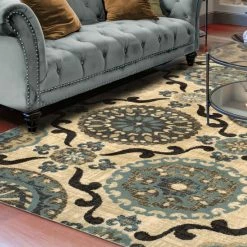 Deals 🤩 Miranda Haus Abner Floral Mandala Farmhouse Area Rug Collection Taupe 🎁 -Miranda Haus Shop unnamed file 3131