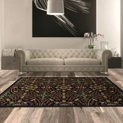 Cheap 💯 Miranda Haus Abstract Geometric Medallion Power-Loomed Indoor Area Rug Midnight Blue 😍