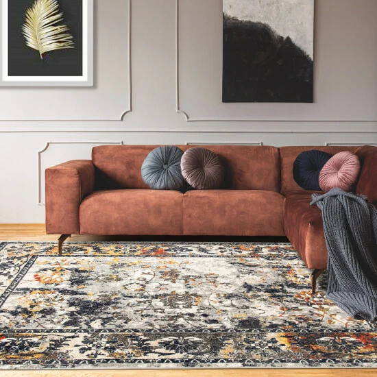 Brand new β Miranda Haus Altair Distressed Abstract Florals Area Rug Charcoal π 3 Brand new β Miranda Haus Altair Distressed Abstract Florals Area Rug Charcoal π
