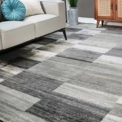 Best deal 🛒 Miranda Haus Modern Patchwork Silver Indoor Geometric Area Rug 😀