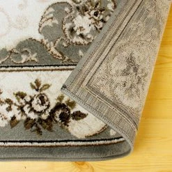 Budget 👏 Miranda Haus Traditional Floral Scroll Polypropylene Indoor Area Rug Light Grey 🎁 -Miranda Haus Shop unnamed file 3193