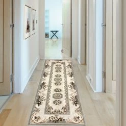 Budget 👏 Miranda Haus Traditional Floral Scroll Polypropylene Indoor Area Rug Light Grey 🎁 -Miranda Haus Shop unnamed file 3194