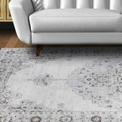 Promo 🔥 Miranda Haus Oriental Medallion Farmhouse Polyester Indoor Area Rug Grey 🤩 -Miranda Haus Shop unnamed file 3203