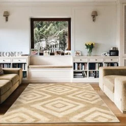 Coupon 🤩 Miranda Haus Ellie Abstract Diamond Motif Area Rug Midnight Blue 🧨