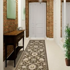 Best Pirce 🎉 Miranda Haus Vintage Floral Polypropylene Indoor Brown Area Rug 🔔 -Miranda Haus Shop unnamed file 3251