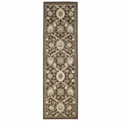 Best Pirce 🎉 Miranda Haus Vintage Floral Polypropylene Indoor Brown Area Rug 🔔 -Miranda Haus Shop unnamed file 3252