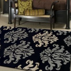Cheap ❤️ Miranda Haus Casper Modern Damask Indoor Area Rug Collection Blue 😀