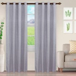 Hot Sale 🤩 Miranda Haus Hebbe Cascade Jacquard Grommet Curtain Panel (Set Of 2) Grey ⭐