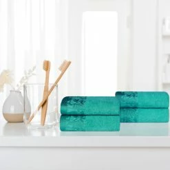 Budget 🔥 Miranda Haus Cotton 4 Piece Vintage Floral Bathroom Hand Towel Set Frappe ✨ -Miranda Haus Shop unnamed file 3353