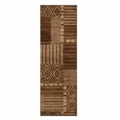 Buy ✨ Miranda Haus Modern Block Patchwork Power-Loomed Indoor Area Rug Taupe 🎁 -Miranda Haus Shop unnamed file 3365