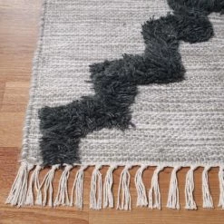 Discount 🧨 Miranda Haus Bohemian Trellis Handmade Wool Indoor Area Rug With Cotton Backing And Fringes Charcoal 🔔 -Miranda Haus Shop unnamed file 3368