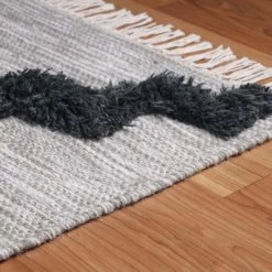 Discount 🧨 Miranda Haus Bohemian Trellis Handmade Wool Indoor Area Rug With Cotton Backing And Fringes Charcoal 🔔 -Miranda Haus Shop unnamed file 3370