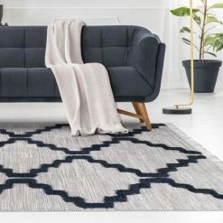 Discount 🧨 Miranda Haus Bohemian Trellis Handmade Wool Indoor Area Rug With Cotton Backing And Fringes Charcoal 🔔 -Miranda Haus Shop unnamed file 3372