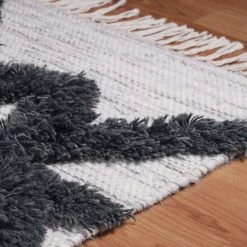 Promo 👏 Miranda Haus Modern Farmhouse Trellis Handmade Wool Indoor Area Rug With Cotton Backing And Fringes Charcoal 🔔 -Miranda Haus Shop unnamed file 3419
