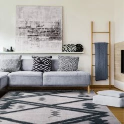 Promo 👏 Miranda Haus Modern Farmhouse Trellis Handmade Wool Indoor Area Rug With Cotton Backing And Fringes Charcoal 🔔 -Miranda Haus Shop unnamed file 3420