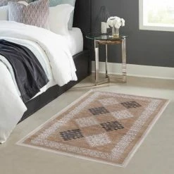 Wholesale 😉 Miranda Haus Floral Medallion Sculpted High-Low Pile Polyester Area Rug Brown/beige 🛒 -Miranda Haus Shop unnamed file 3443