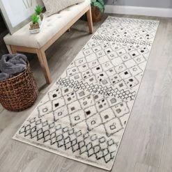 Promo 🤩 Miranda Haus Brent Diamond Trellis Slate Indoor Bohemian Area Rug ⭐ -Miranda Haus Shop unnamed file 3482
