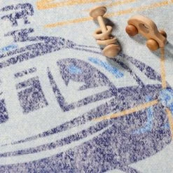 Discount 🎁 Miranda Haus World Traveler Helicopter Polyester Indoor Kids' Area Rug Cerulean Blue 🎉 -Miranda Haus Shop unnamed file 3495