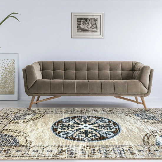 Outlet π₯ Miranda Haus Lani Printed Non-Slip Washable Indoor Area Rug Grey/cream βοΈ 7 Outlet π₯ Miranda Haus Lani Printed Non-Slip Washable Indoor Area Rug Grey/cream βοΈ - Image 5