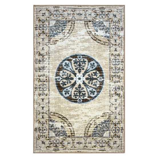 Outlet π₯ Miranda Haus Lani Printed Non-Slip Washable Indoor Area Rug Grey/cream βοΈ 8 Outlet π₯ Miranda Haus Lani Printed Non-Slip Washable Indoor Area Rug Grey/cream βοΈ - Image 6