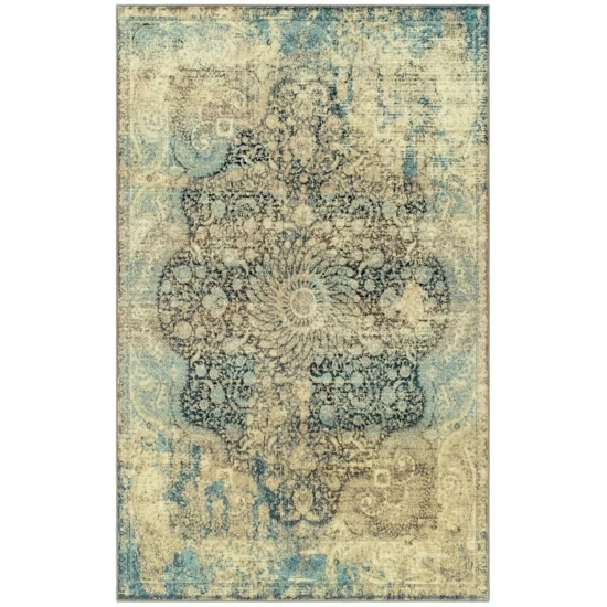 Buy ❤️ Miranda Haus Modern Abstract Medallion Indoor Area Rug Blue ⭐ 4 Buy ❤️ Miranda Haus Modern Abstract Medallion Indoor Area Rug Blue ⭐ - Image 2