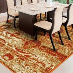 Promo 😍 Miranda Haus Rosemont Abstract Geometric Indoor Area Rug Collection Rust ✔️ -Miranda Haus Shop unnamed file 3653