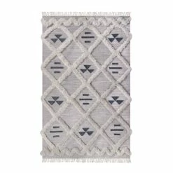 Wholesale 🎁 Miranda Haus Rustic Trellis Handmade Wool Indoor Area Rug With Cotton Backing And Fringes Ivory 👍 -Miranda Haus Shop unnamed file 3716