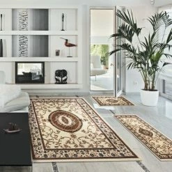 Best Pirce 🔥 Miranda Haus Designer Clementina 3-piece Area Rug Set Cream 🎉 -Miranda Haus Shop unnamed file 374