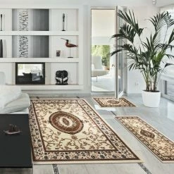 Best Pirce 🔥 Miranda Haus Designer Clementina 3-piece Area Rug Set Cream 🎉 -Miranda Haus Shop unnamed file 378