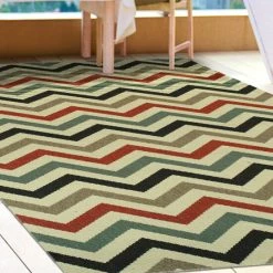 Best Sale 🛒 Miranda Haus Chevron Modern Indoor/Outdoor Area Rug Collection Ivory ⭐ -Miranda Haus Shop unnamed file 3867