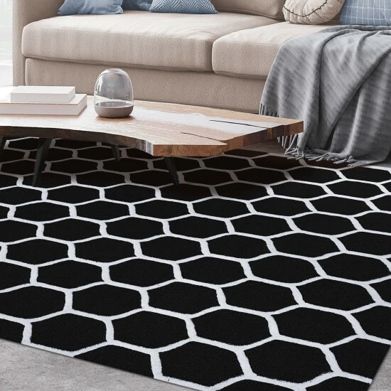 New β¨ Miranda Haus Collection Hand Tufted Honeycomb Wool Rug (5'x8') (India) - 5' X 8' Teal/ivory π₯° 5 New β¨ Miranda Haus Collection Hand Tufted Honeycomb Wool Rug (5'x8') (India) - 5' X 8' Teal/ivory π₯° - Image 3