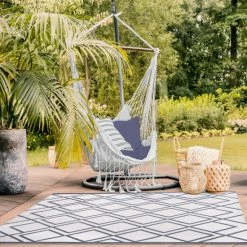 Cheap 🔔 Miranda Haus Modern Diamond Lattice Indoor/ Outdoor Area Rug Grey 😍