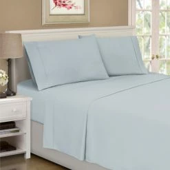 Best reviews of 🛒 Miranda Haus Pearla Rayon From Bamboo Blend Solid Bed Sheet Set Light Blue 👍 -Miranda Haus Shop unnamed file 3958