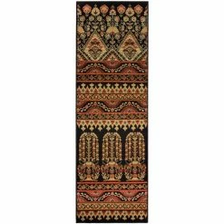 Flash Sale 👍 Miranda Haus Eclectic Abstract Floral Power-Loomed Indoor Area Rug Black 🌟 -Miranda Haus Shop unnamed file 399