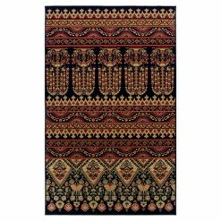 Flash Sale 👍 Miranda Haus Eclectic Abstract Floral Power-Loomed Indoor Area Rug Black 🌟 -Miranda Haus Shop unnamed file 402