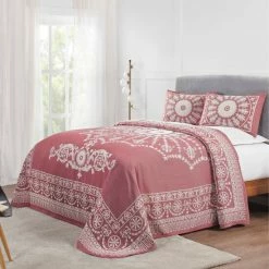 Outlet 🎉 Miranda Haus Antique Medallion Cotton Blend Jacquard Bedspread Set Turquoise 🧨 -Miranda Haus Shop unnamed file 4042