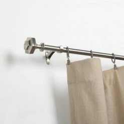 Cheapest 🎁 Adjustable 3/4" Diameter Satin Silver Curtain Rod By Miranda Haus ⭐