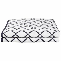 Outlet 😍 Miranda Haus Reversible Diamond 100% Cotton Bath Sheet - Set Of 2 Charcoal White 🔥 -Miranda Haus Shop unnamed file 4134