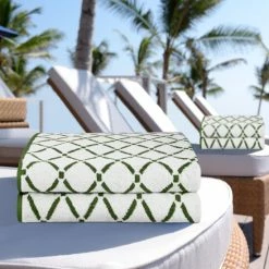 Outlet 😍 Miranda Haus Reversible Diamond 100% Cotton Bath Sheet - Set Of 2 Charcoal White 🔥 -Miranda Haus Shop unnamed file 4136