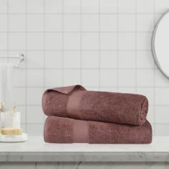 Promo 👍 Miranda Haus Luxury Solid Highly Absorbent Egyptian Cotton 2 Piece Bath Sheet Towel Set Sedona 😉 -Miranda Haus Shop unnamed file 4143