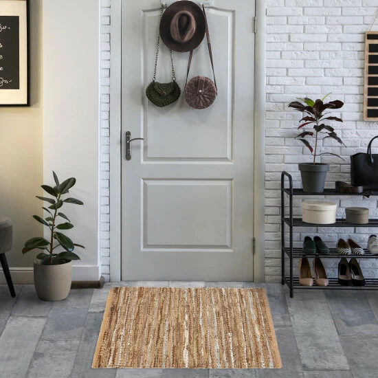 New π Miranda Haus Enisle Hand-woven Leather And Cotton Area Rug Steel Blue β¨ 4 New π Miranda Haus Enisle Hand-woven Leather And Cotton Area Rug Steel Blue β¨ - Image 2