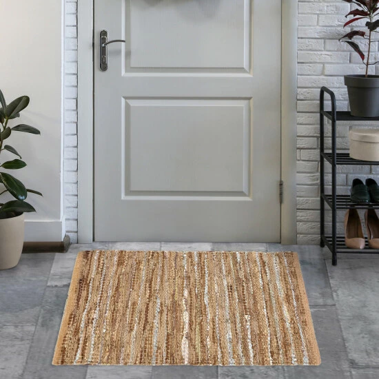 New π Miranda Haus Enisle Hand-woven Leather And Cotton Area Rug Steel Blue β¨ 10 New π Miranda Haus Enisle Hand-woven Leather And Cotton Area Rug Steel Blue β¨ - Image 8