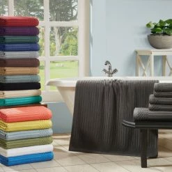 Discount 👏 Miranda Haus 100% Cotton 2-Piece Ultra Absorbent Textured Bath Towel Set - Bath Towel Navy Blue ❤️ -Miranda Haus Shop unnamed file 4279