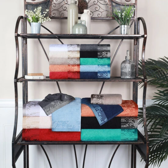 Wholesale π Miranda Haus Cotton 8 Piece Vintage Floral Bathroom Towel Set Turquoise π 10 Wholesale π Miranda Haus Cotton 8 Piece Vintage Floral Bathroom Towel Set Turquoise π - Image 8