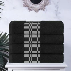 Deals 🧨 Miranda Haus Cotton 4 Piece Vintage Geometric, Soft And Quick Drying Bathroom Towel Set White 👍 -Miranda Haus Shop unnamed file 4355