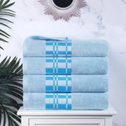 Deals 🧨 Miranda Haus Cotton 4 Piece Vintage Geometric, Soft And Quick Drying Bathroom Towel Set White 👍 -Miranda Haus Shop unnamed file 4357