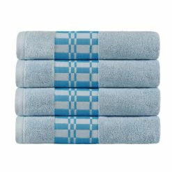 Deals 🧨 Miranda Haus Cotton 4 Piece Vintage Geometric, Soft And Quick Drying Bathroom Towel Set White 👍 -Miranda Haus Shop unnamed file 4358