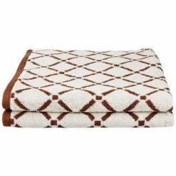 Discount 😉 Miranda Haus Reversible Diamond Cotton Bath Towel (Set Of 2) Charcoal/white ⭐ -Miranda Haus Shop unnamed file 4370